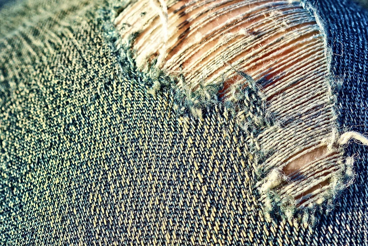 Image - jeans denim fabric torn frayed