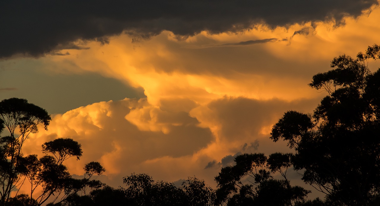 Image - sunset sky clouds orange grey