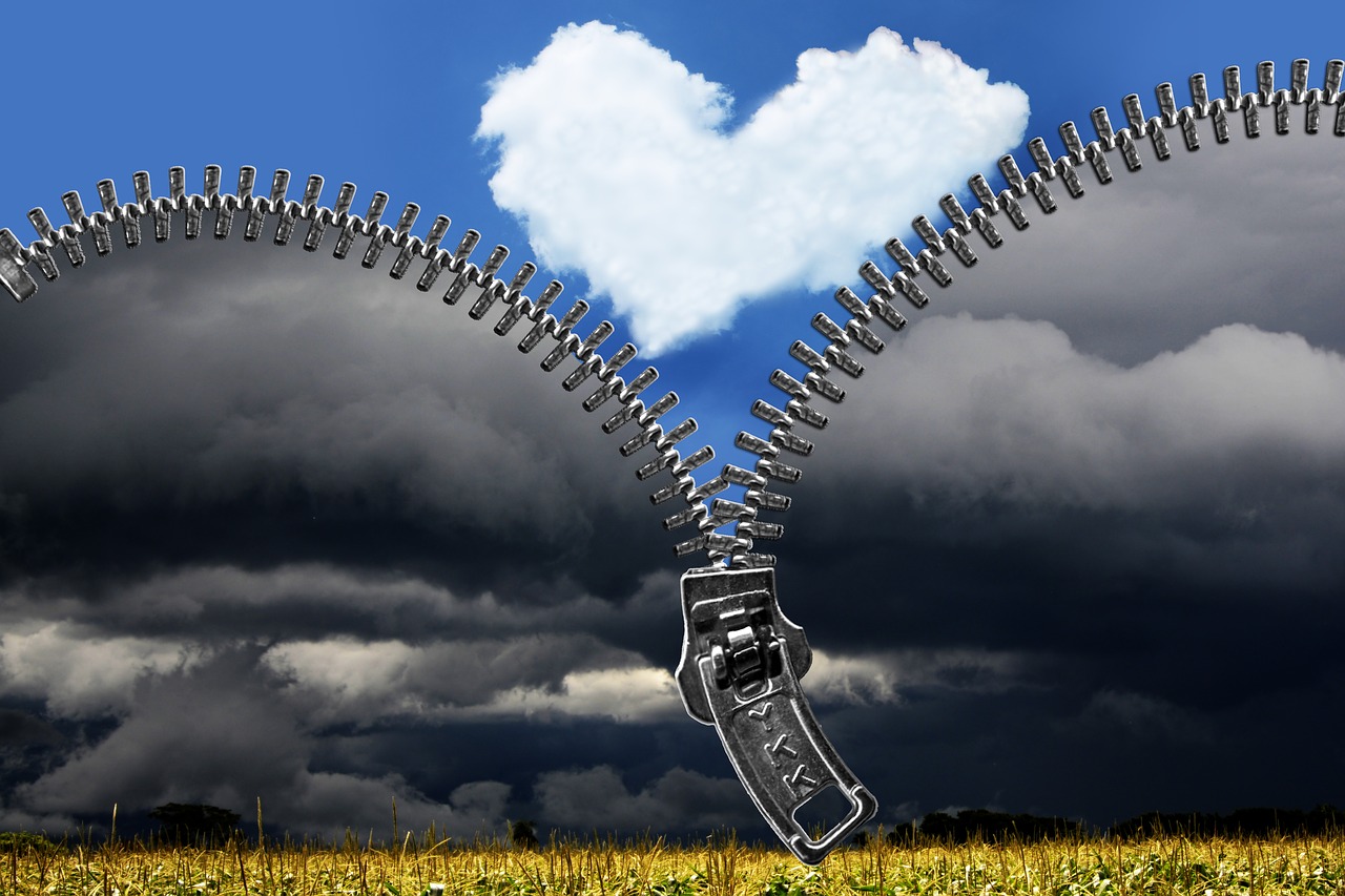 Image - zipper heart clouds sky weather