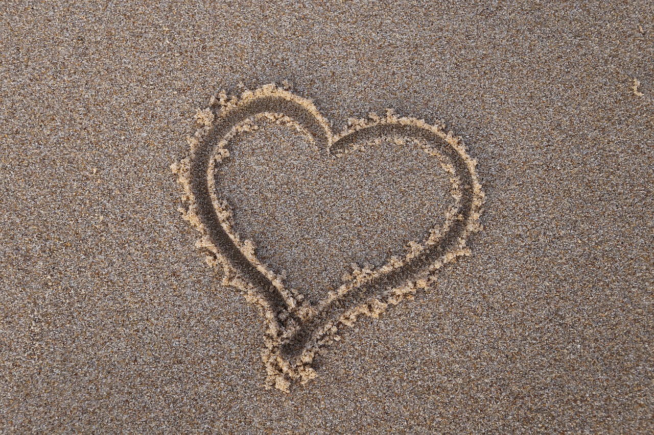 Image - heart sand beach summer sea love