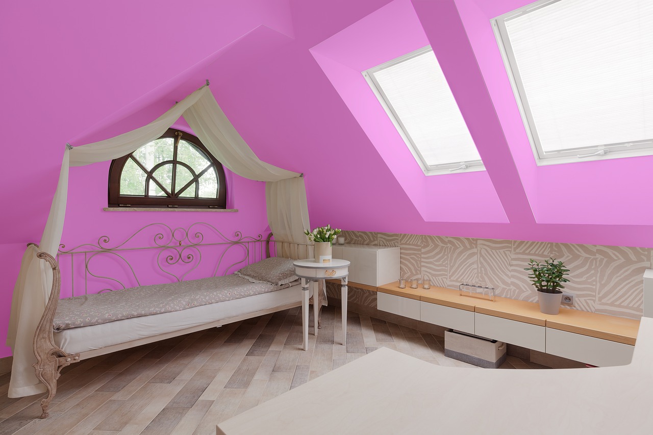 Image - pink room bed home interior