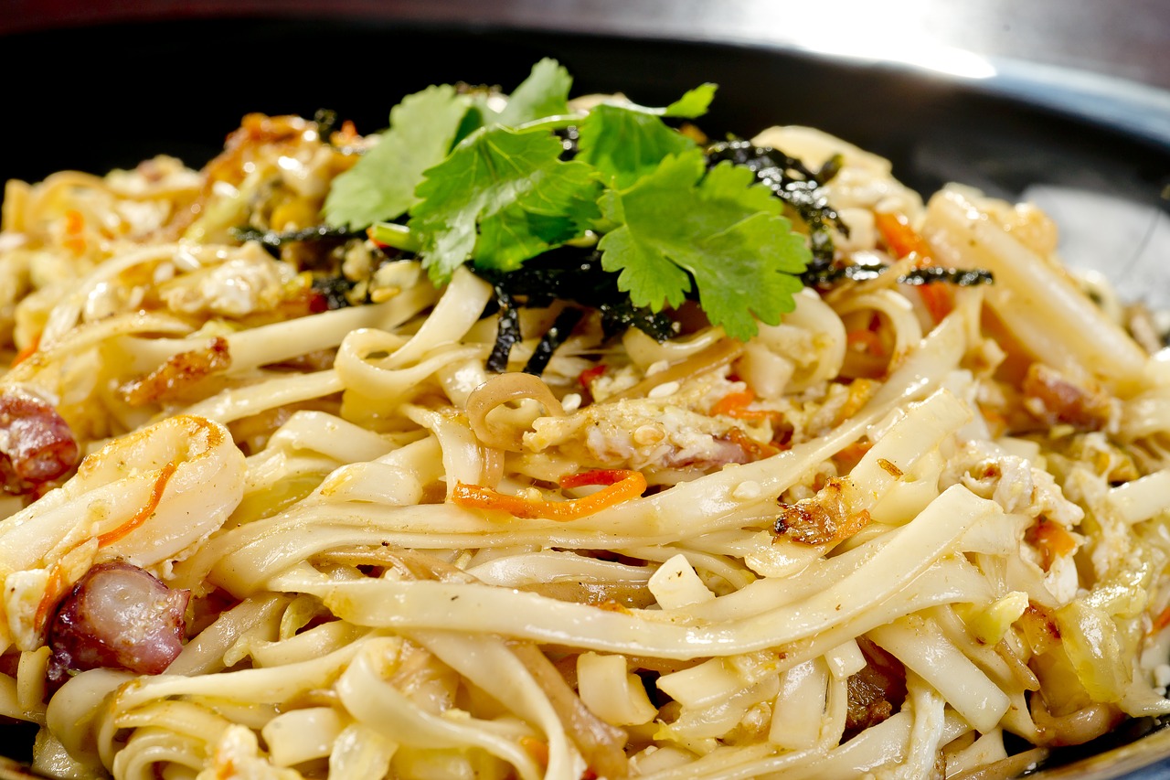 Image - noodles seafood fry mix grilled