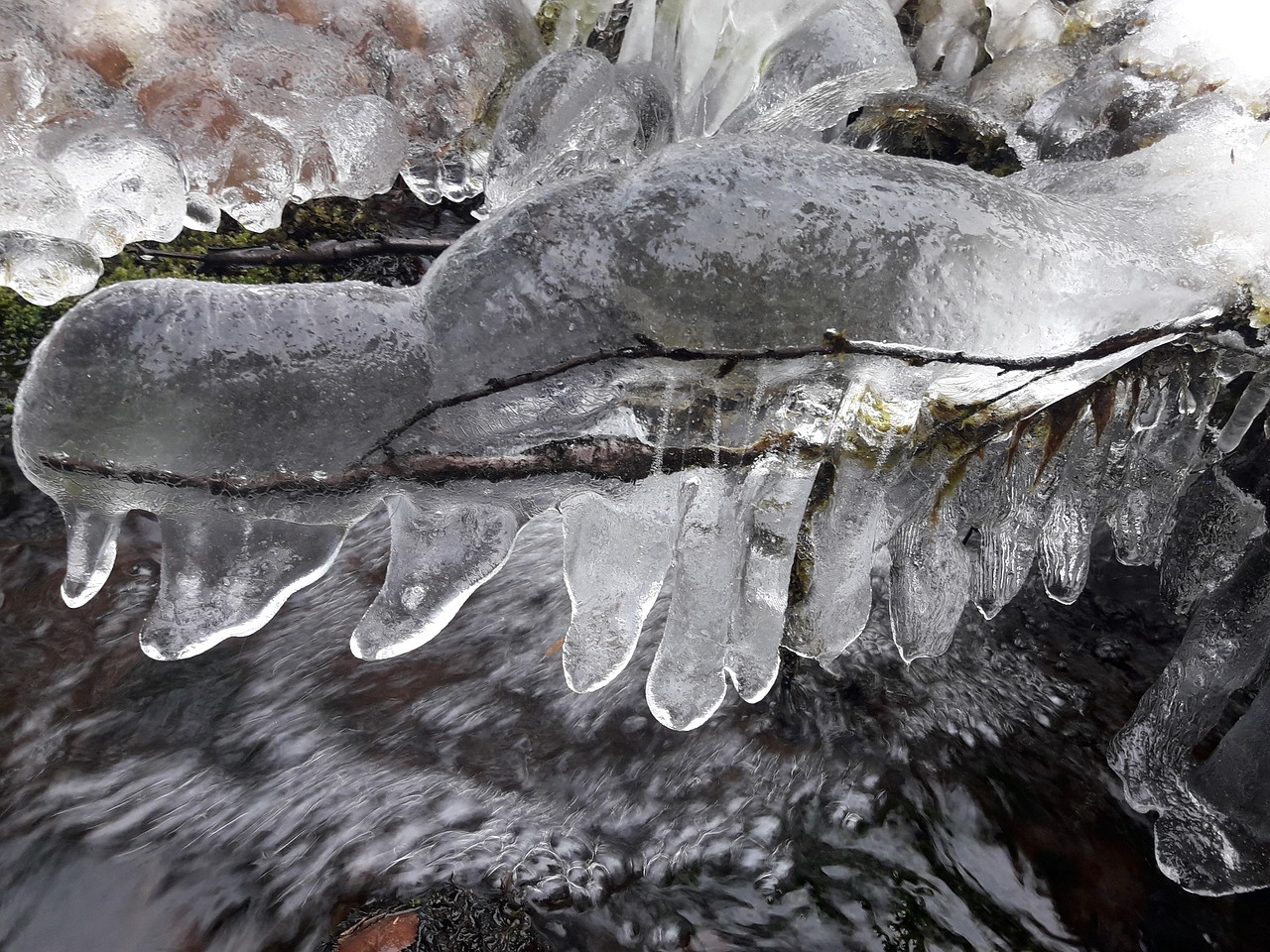 Image - ice the creek water nature flowing