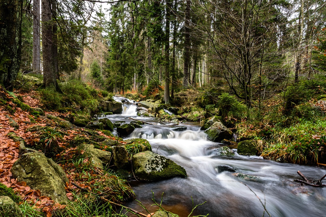 Image - autumn waterfall resin water