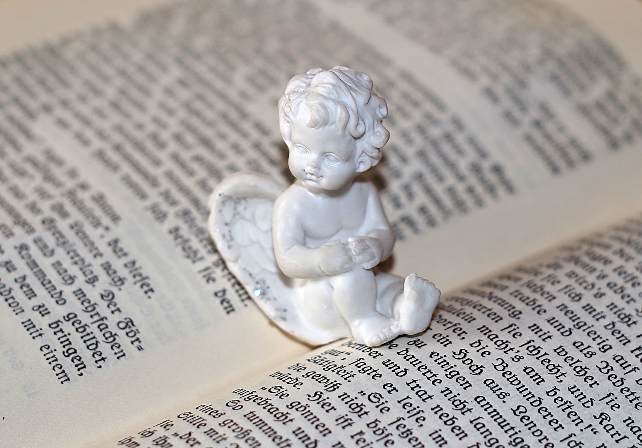 Image - angel love reading book old text