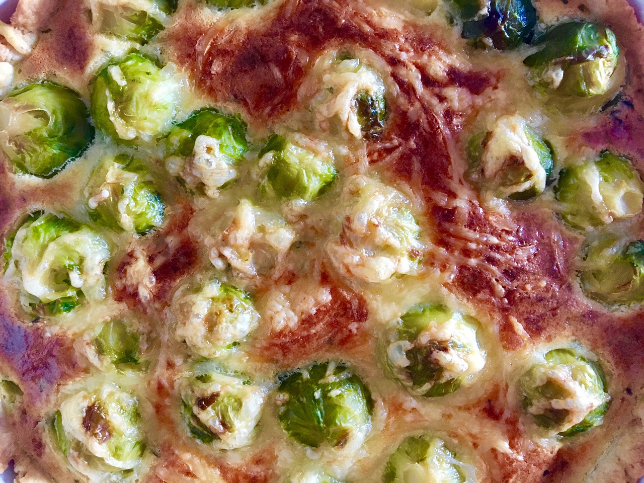 Image - brussels sprouts eat casserole food