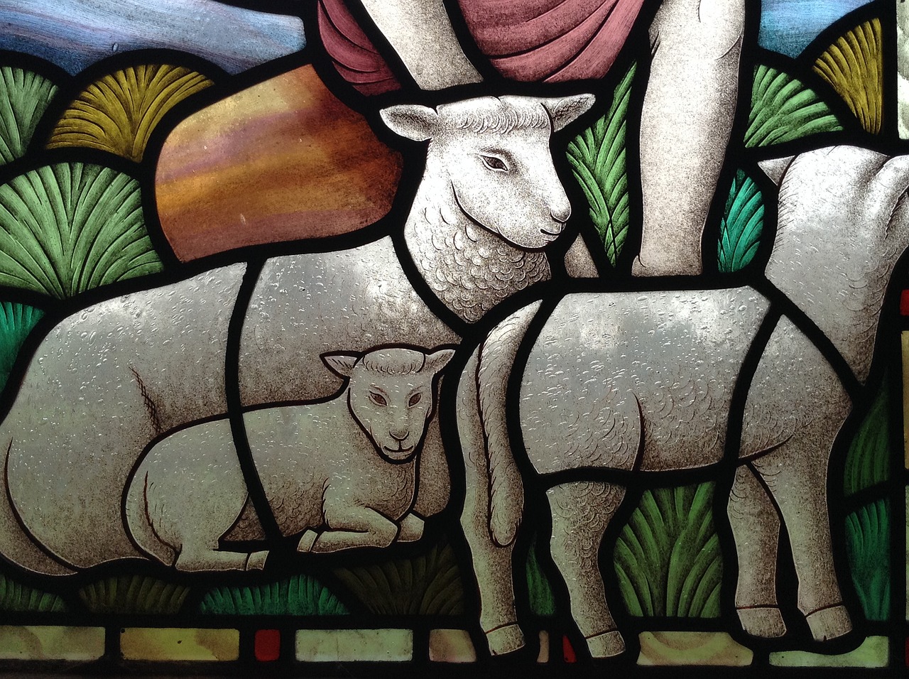 Image - stained glass lamb christian church