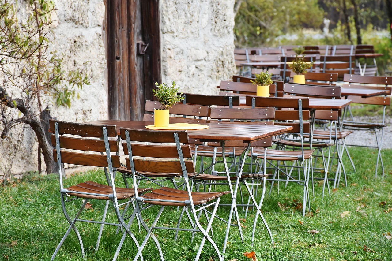 Image - beer garden chairs dining tables