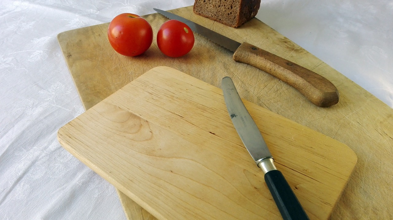 Image - food photography wooden board knife