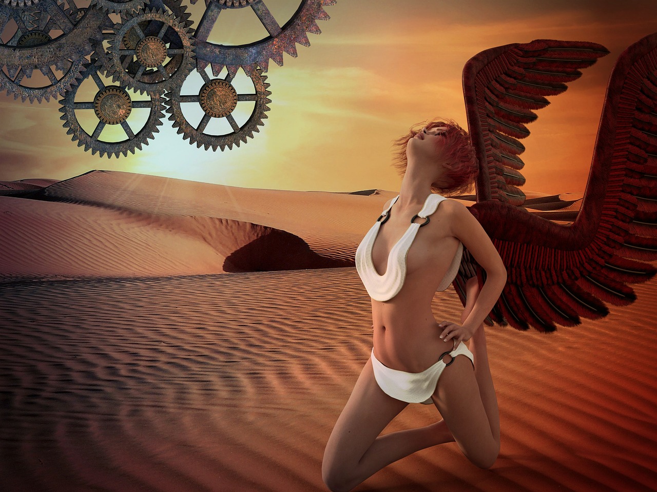 Image - fantasy angel wings creative woman