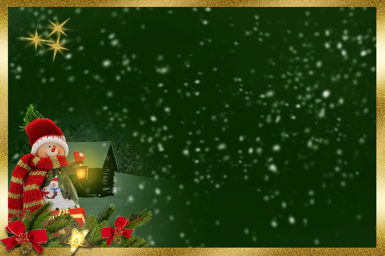 Image - snow man frame background image