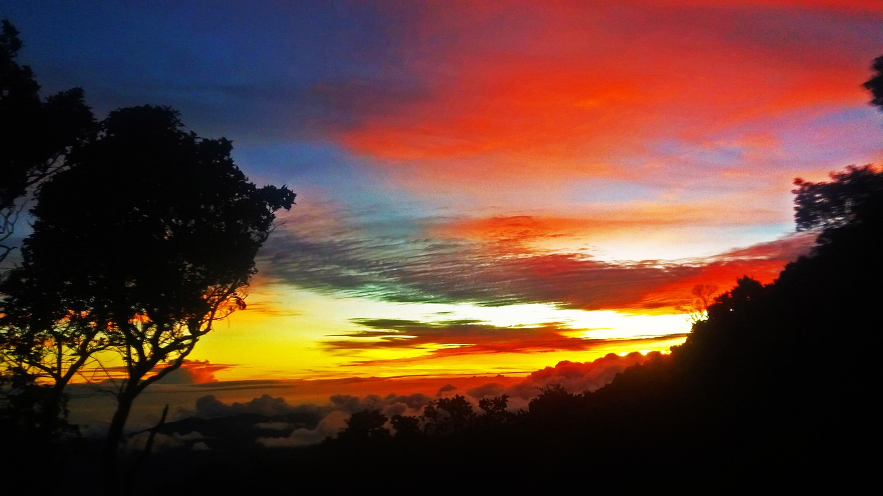 Image - sunset mountain indonesia adventure