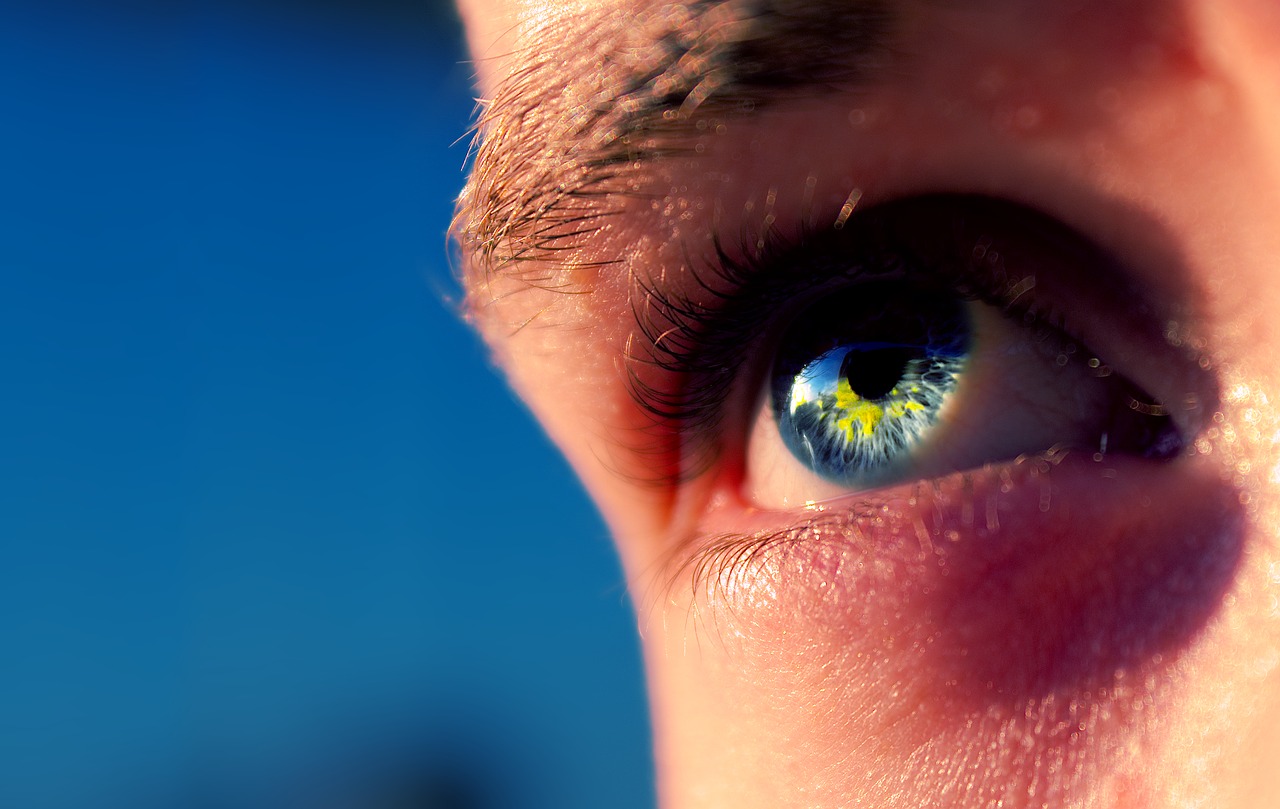 Image - eye blue macro sun yellow human