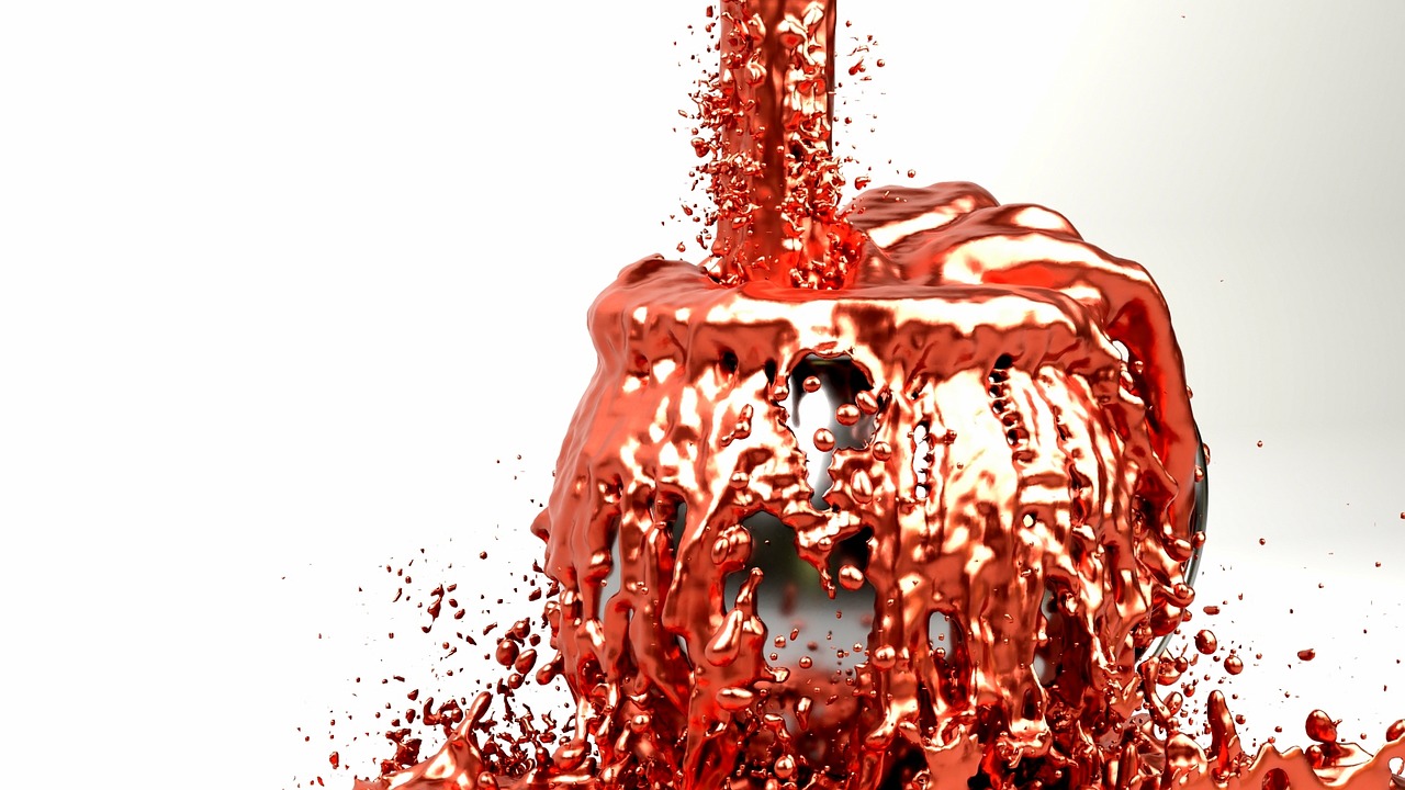 Image - art liquid copper fluid red