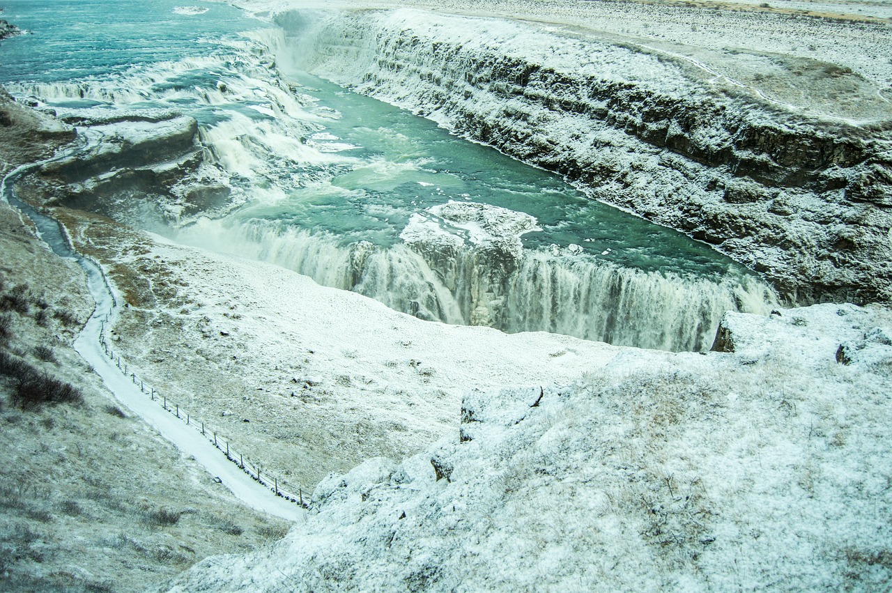 Image - iceland wild waterfall river ice