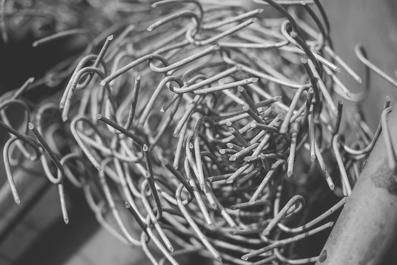 Image - black and white black fence grid