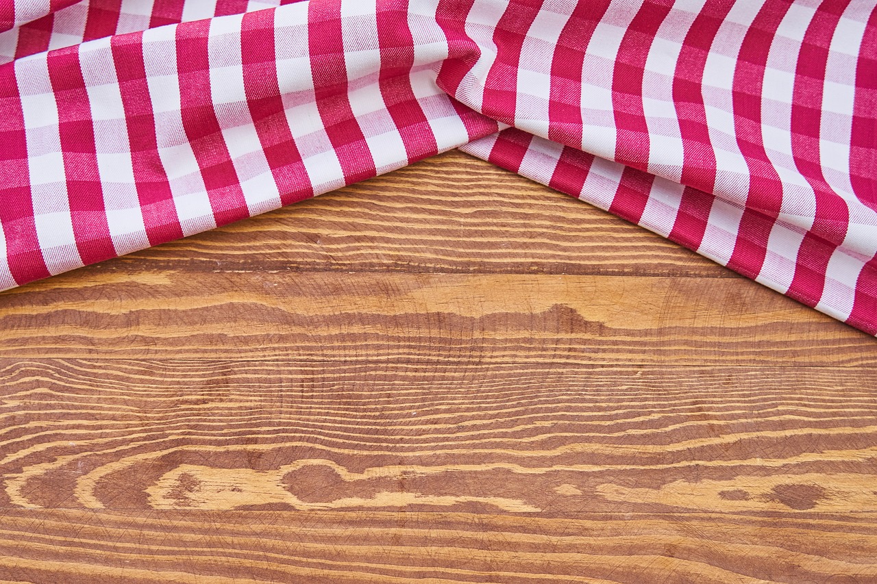 Image - table food cover fabric wood