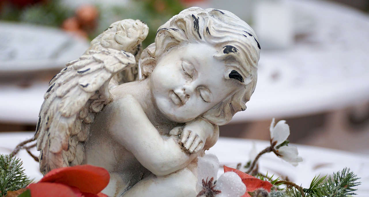 Image - angel wing figure deco flowers