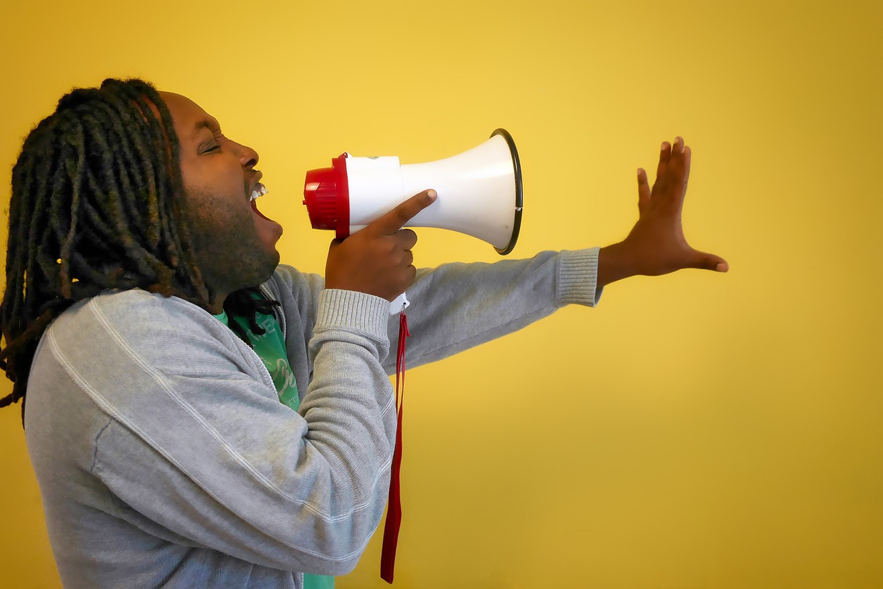 Image - call afro megaphone scream symbol