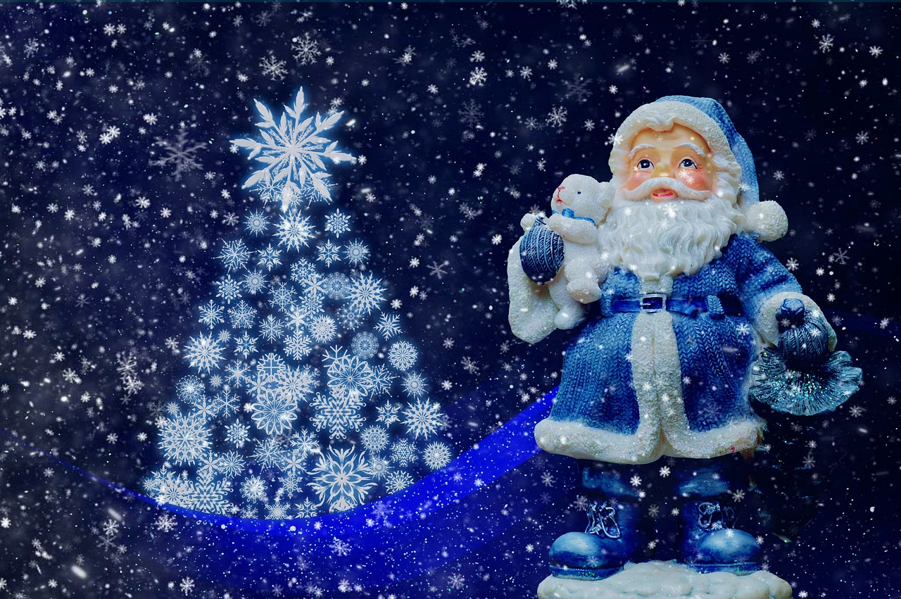 Image - christmas santa claus blue color