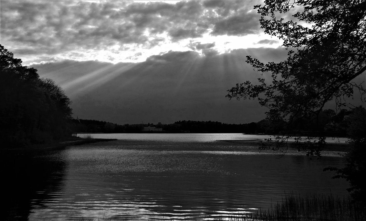 Image - night lake water evening himmel