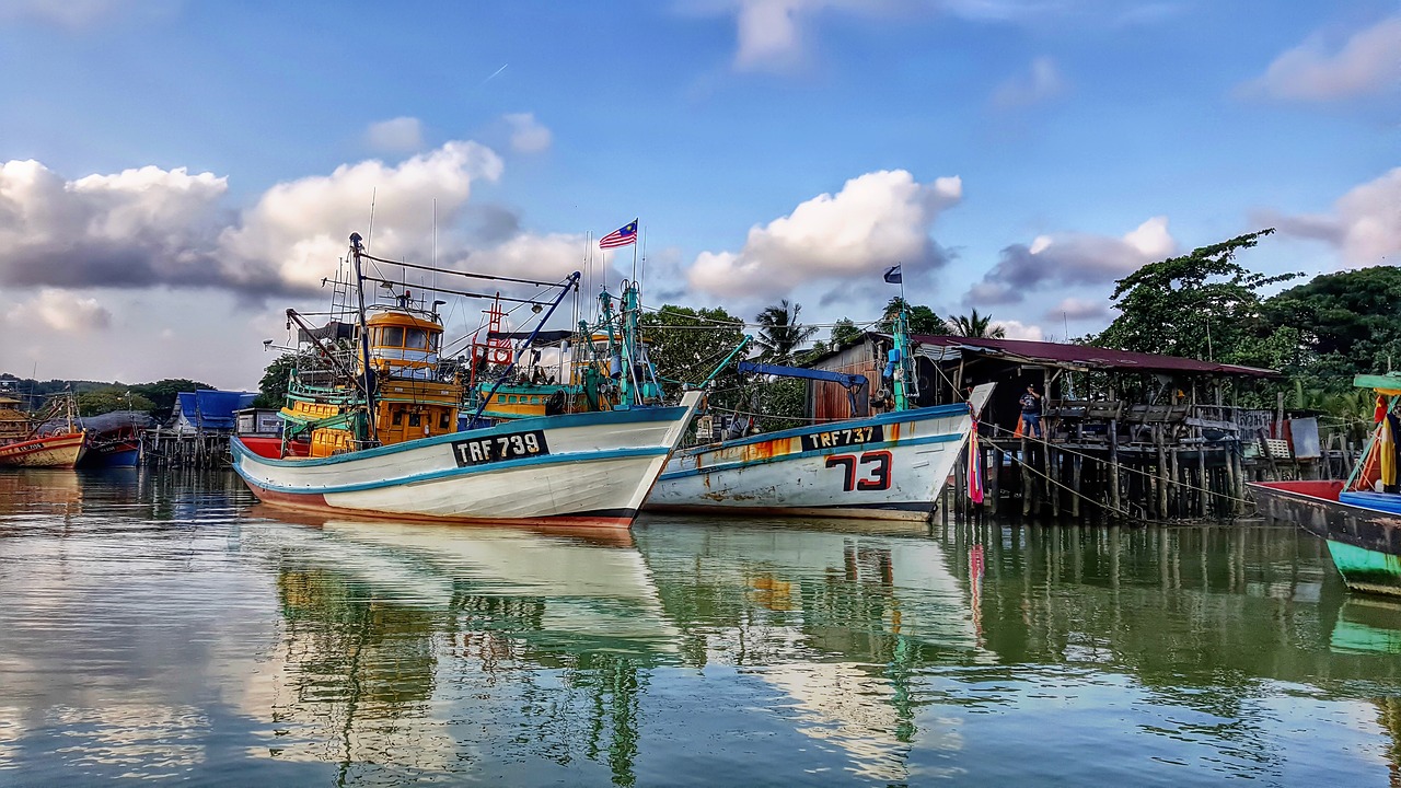 Image - boat river fishermen water ship