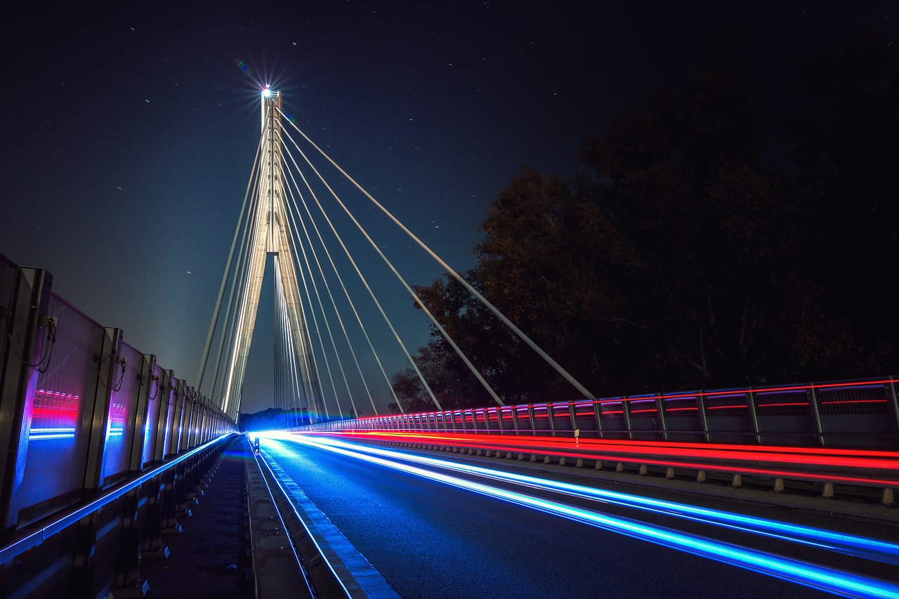 Image - bridge night architecture lighting