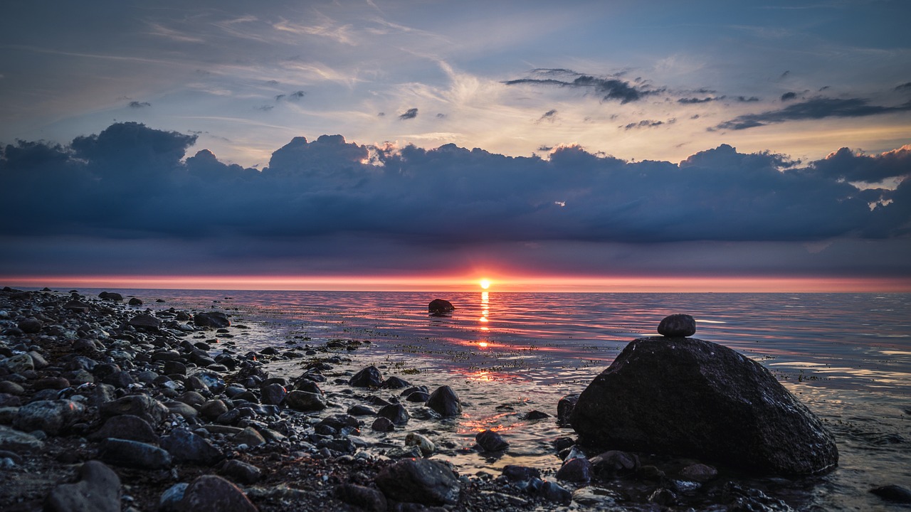 Image - stones sunset holiday baltic sea