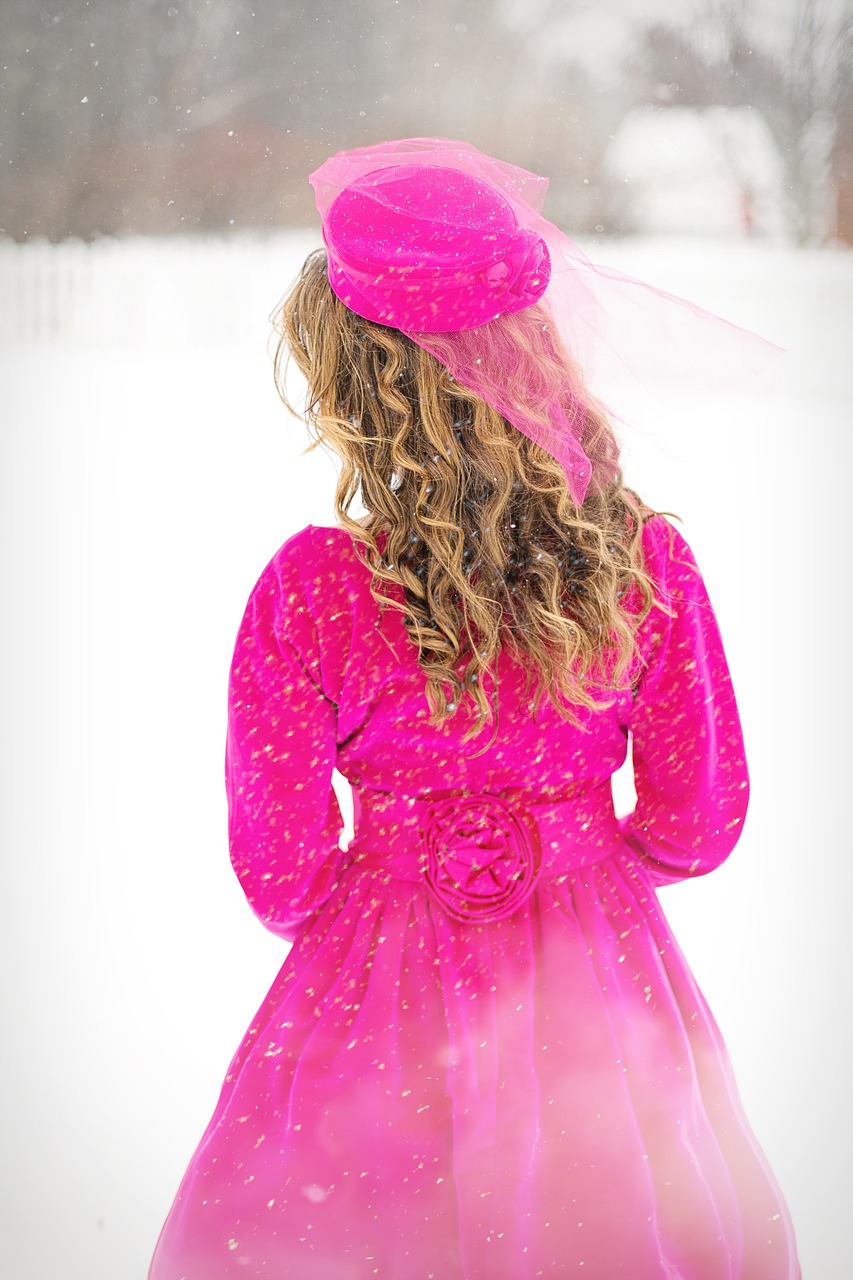 Image - winter woman cold blustery outdoor