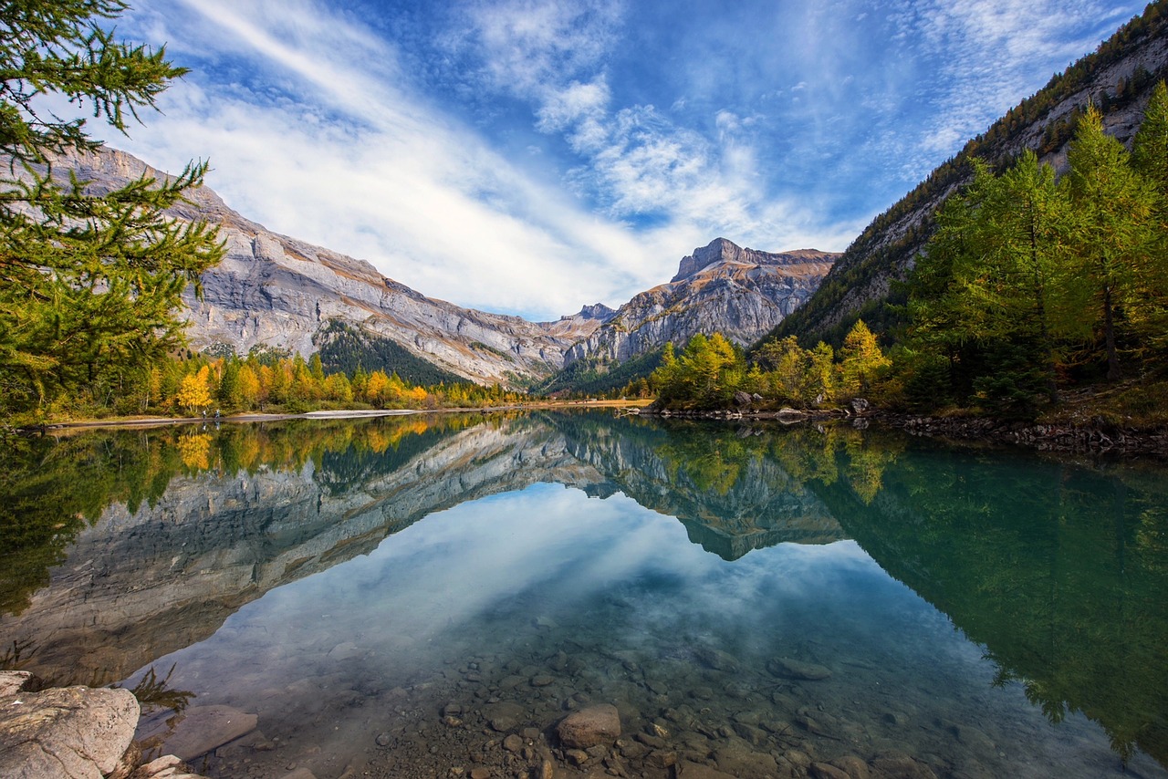 Image - nature bergsee mirroring