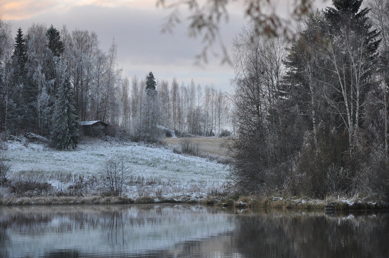 Image - winter landscape snow cottage