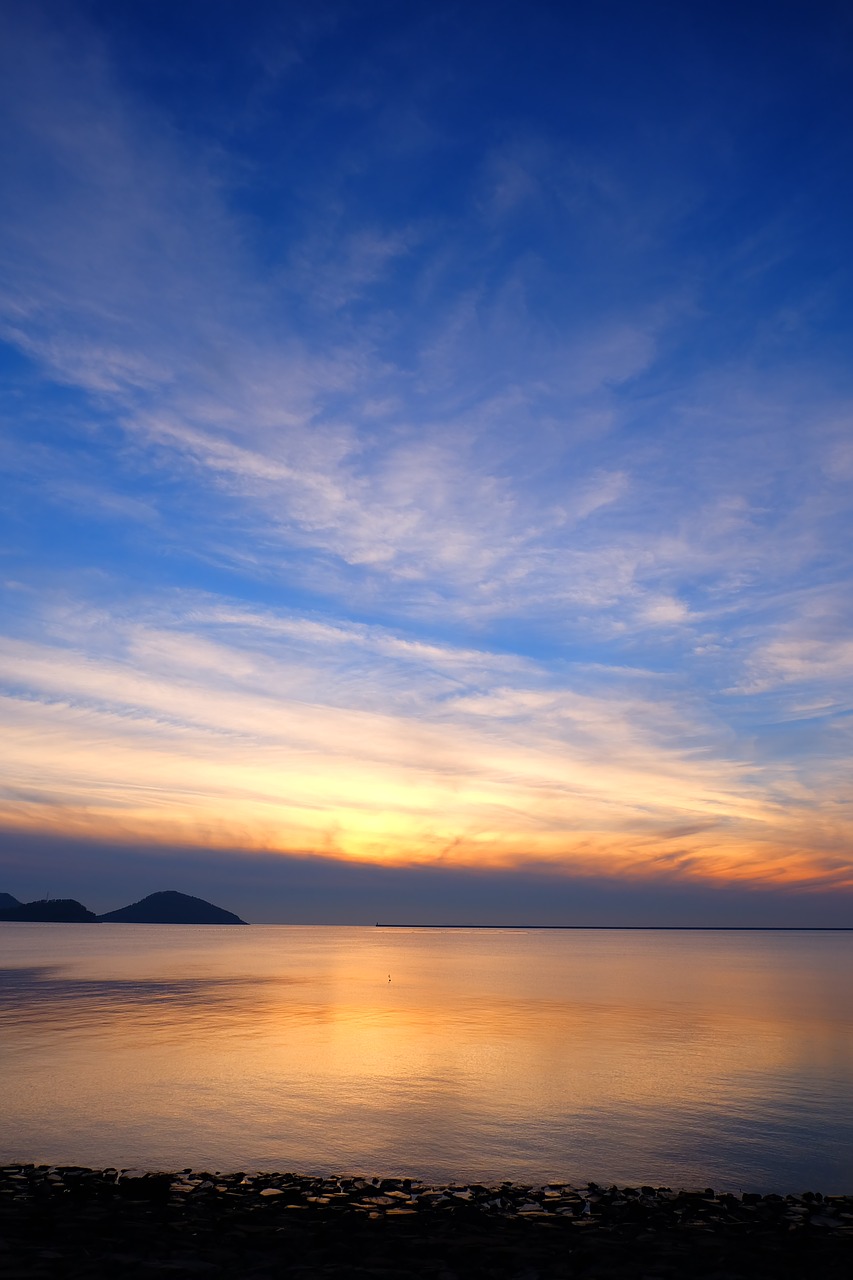 Image - in the evening glow sea sunset sky