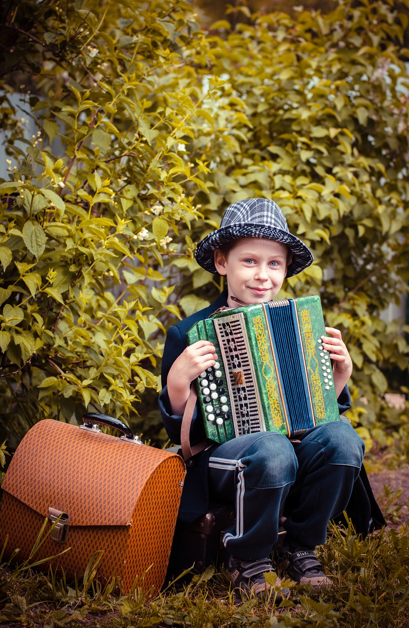 Image - baby play accordion player joy kid