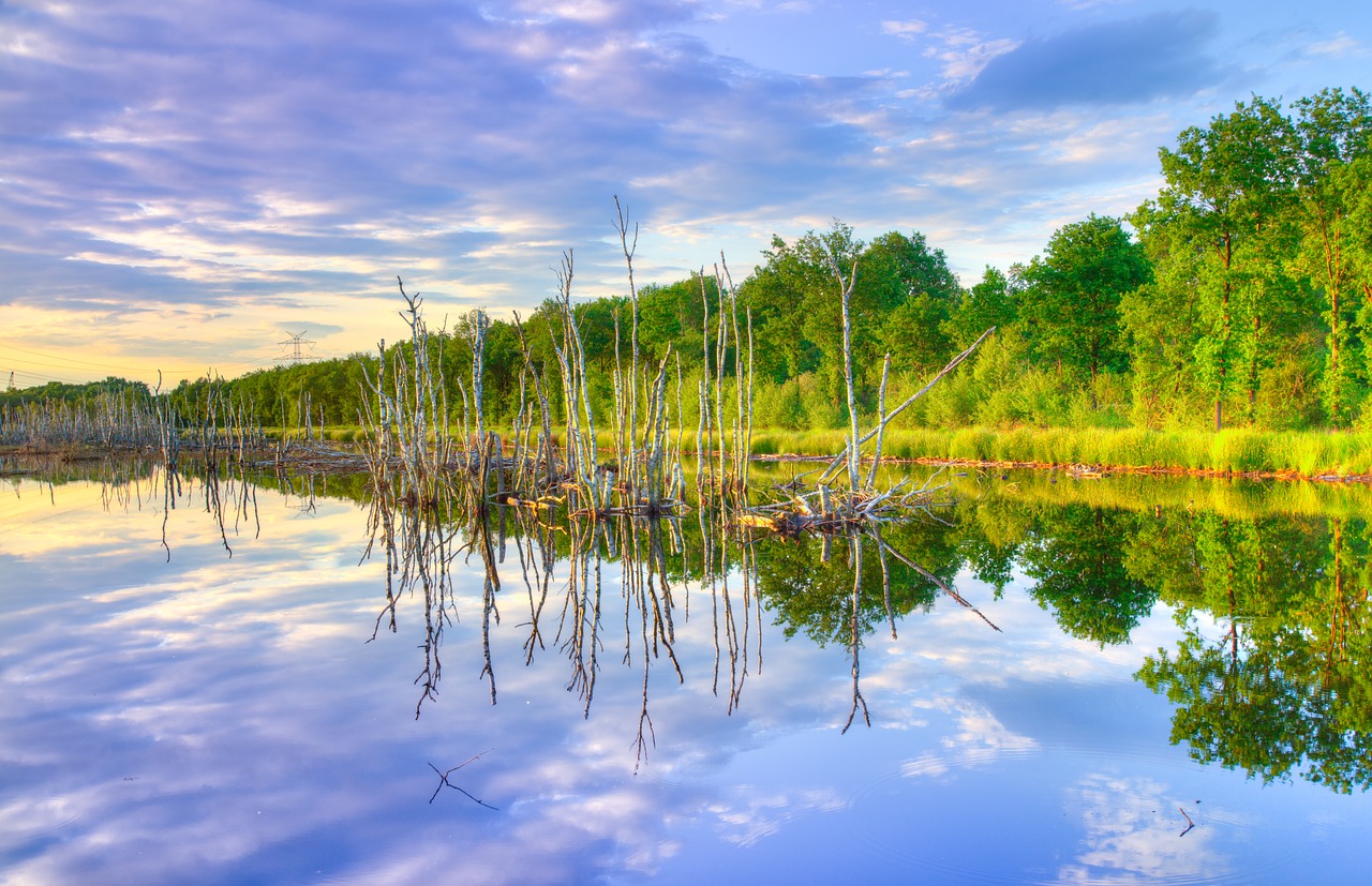 Image - sunset colorful reflection scenic