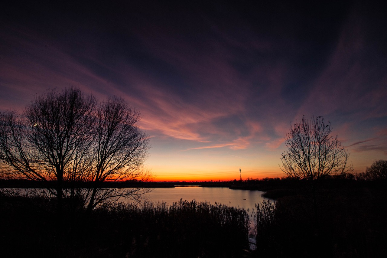 Image - lake sun s sunset water nature