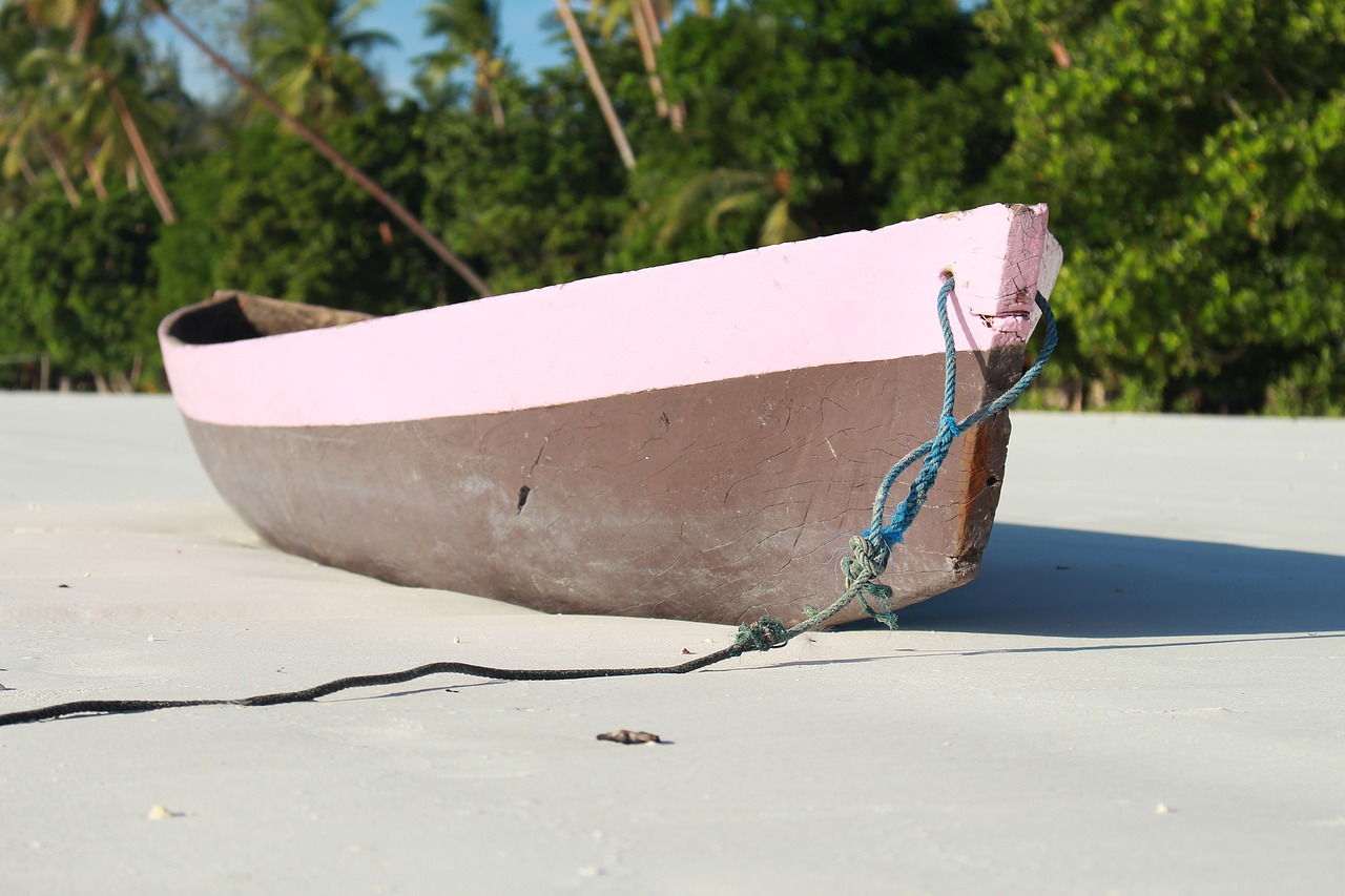 Image - boat kei islands white sand coconut