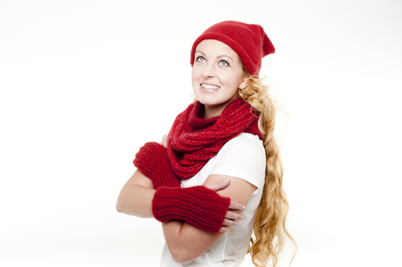 Image - winter woman scarf cap young woman