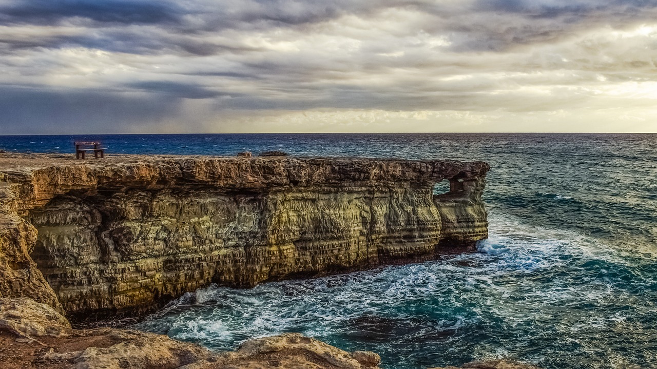 Image - sea caves coast sea sky clouds