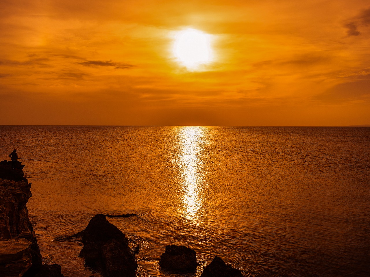 Image - sunset hazy afternoon sky clouds