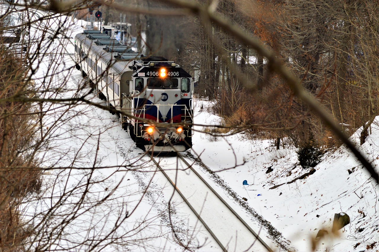 Image - winter train the train path railway