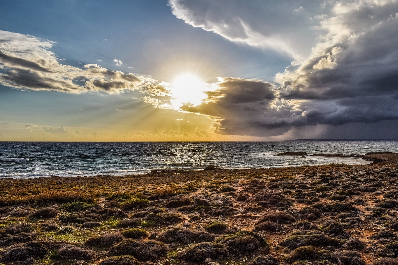 Image - rocky coast sky clouds sea nature