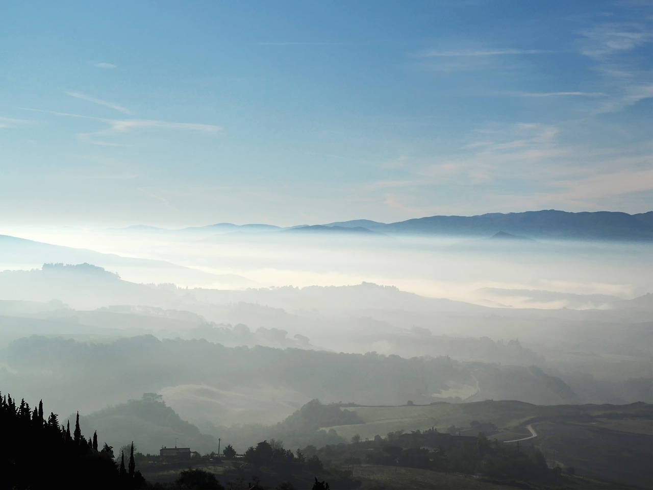 Image - landscape italy nature morning mist