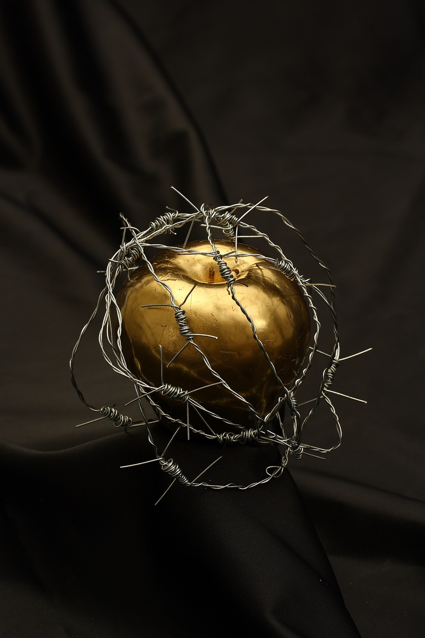 Image - apple barbed wire dea metal gold