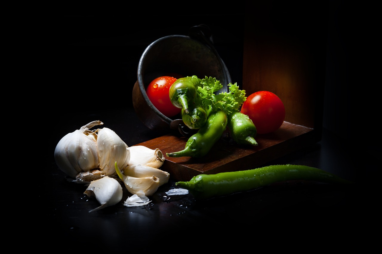 Image - dark mood food vegetables lichtspiel