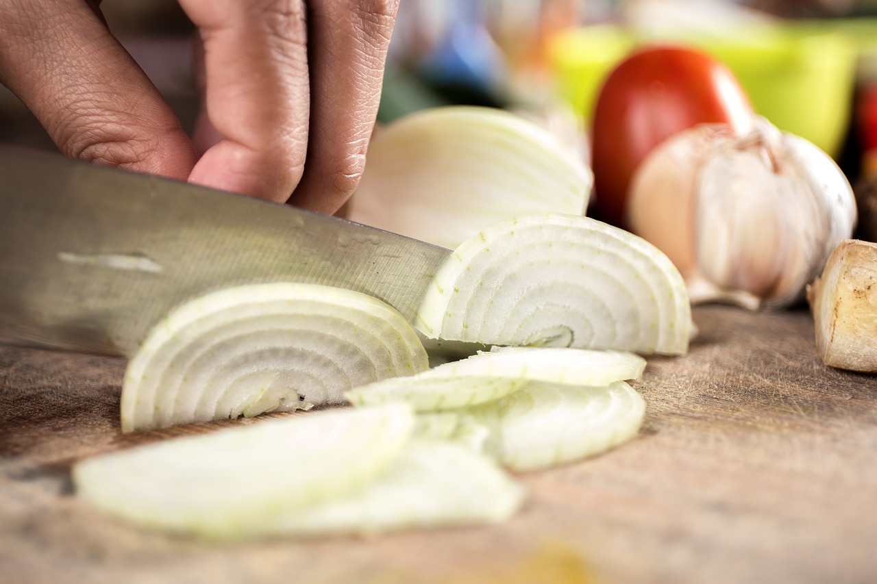 Image - garlic slice onion food fresh