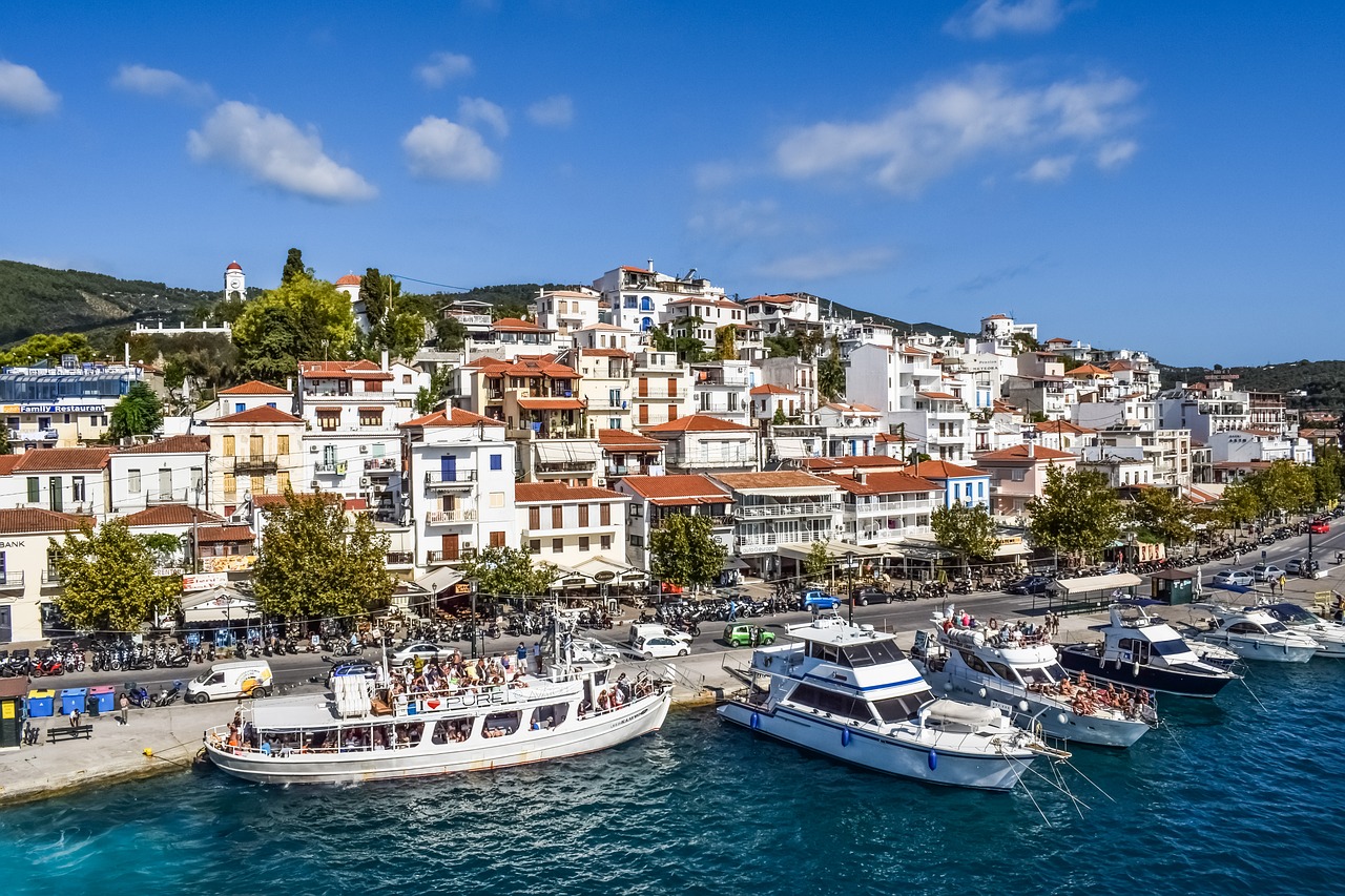 Image - greece skiathos chora town port