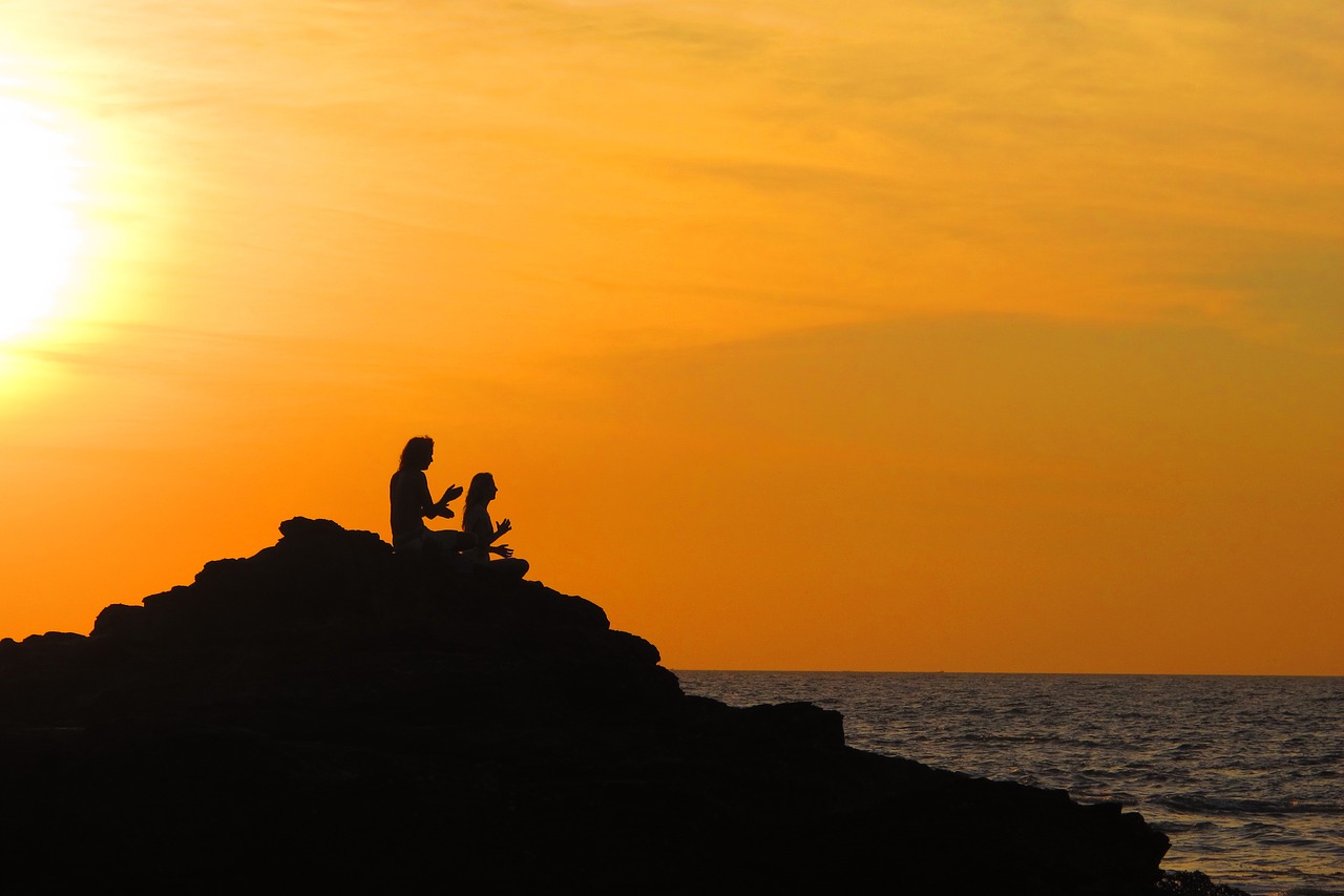 Image - yoga sunset travel goa india