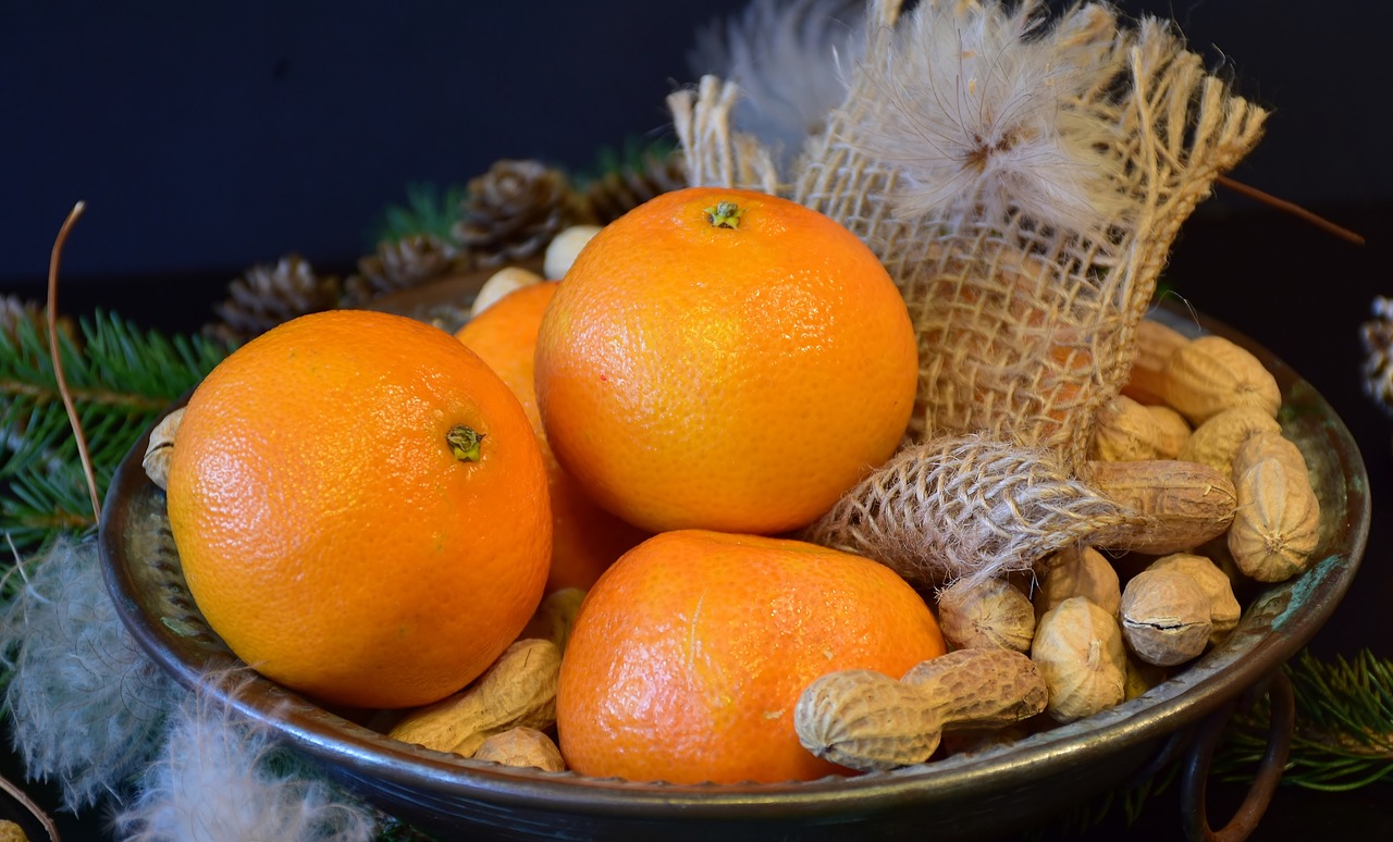 Image - tangerines peanuts nuts christmas