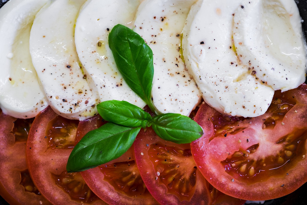 Image - tomatoes mozzarella basil salad