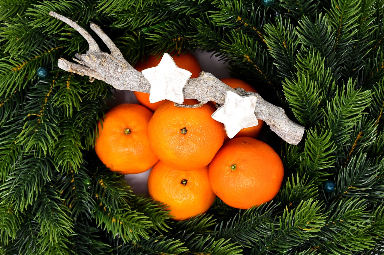 Image - holly tangerines christmas deco